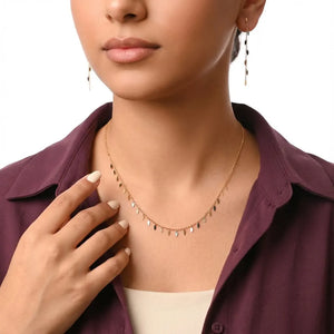 18K Gold Half Set with Love Leaves Design