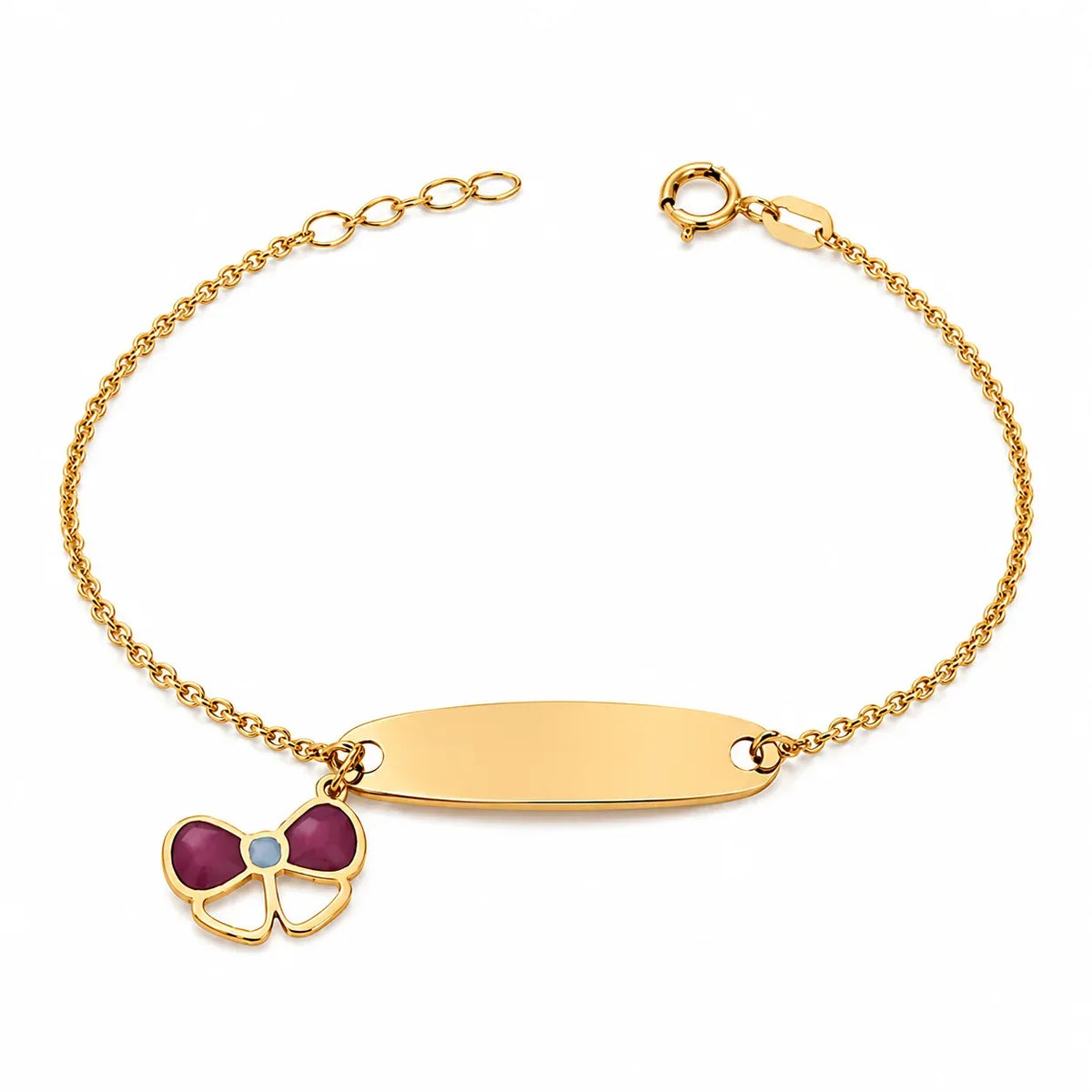 18K Gold Kids Chain Bracelet with Bow Design