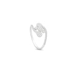 18K White Gold Ring with Shiny Sparkling Stones Design