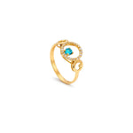 18K Gold Ring with Stone Design In Turquoise