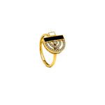 18K Gold Ring with Color Design In Black