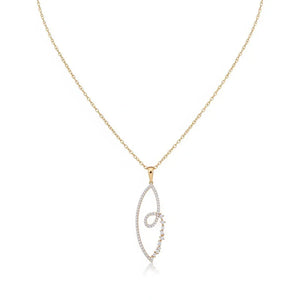 18K Gold Pendant with Branch Gemstones Design