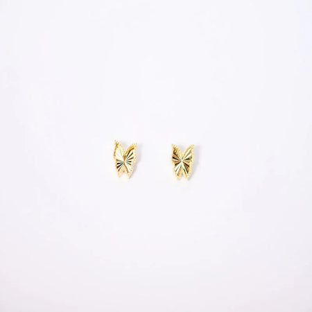 18K Gold Earrings with Butterfly Design