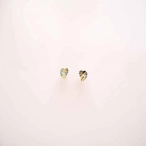 18K Gold Earrings with Heart Shaped Design