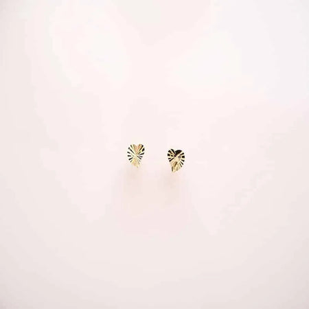 18K Gold Earrings with Heart Shaped Design