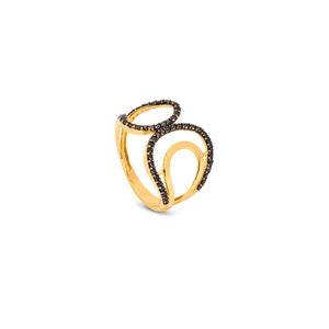 18K Gold Ring In Black