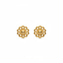 18K Gold Earrings with Ornate Rose Design