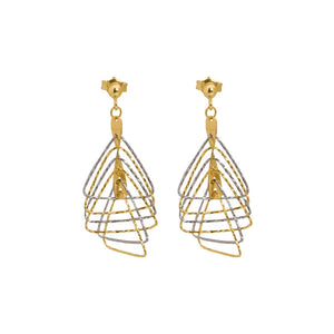 18K Gold Earrings with Geometric Triangles Design