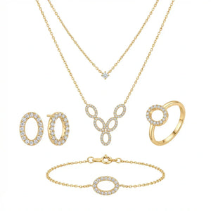 18K Gold Set with A Circle Design