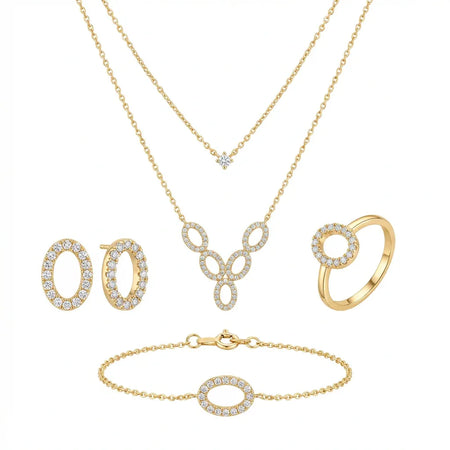 18K Gold Set with A Circle Design