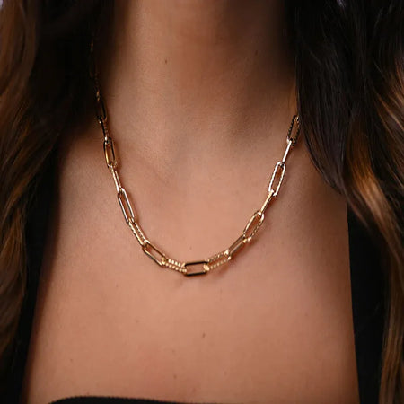 18K Gold Chain with Shining Design