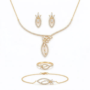 18K Gold Set with Floral Design