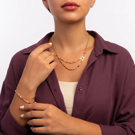 18K Gold Half Set with Bead Design