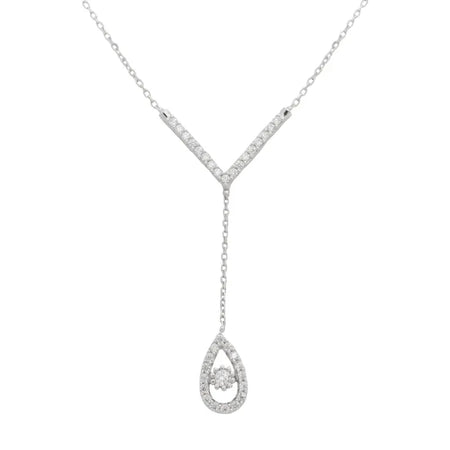 18K White Gold Pendant with Water Droplet Design
