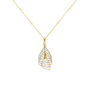 18K Gold Pendant with Interlocking Triangle Design