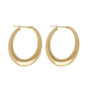 18K Gold Earrings with Large Circular Design