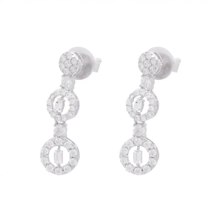 18K White Gold Earrings with Long Design