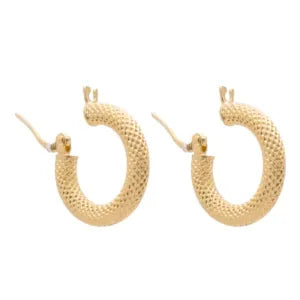 18K Gold Earrings with Circular Braided Design