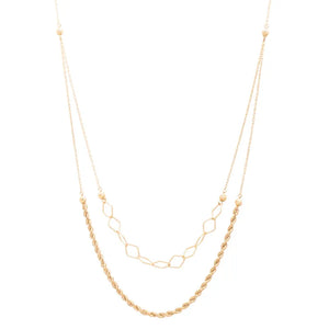18K Gold Pendant with Double Layer Design