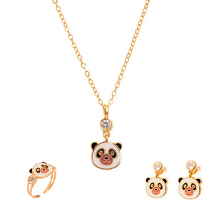 18K Gold Kids Half Set with Panda Design