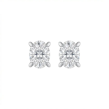 18K White Gold Earrings with Sparkling Stones Design