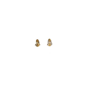 18K Gold Earrings with Small Ornate Design