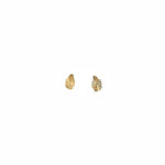 Small decorative 18K gold earrings by Ghamieh, showcasing intricate design and elegant craftsmanship.