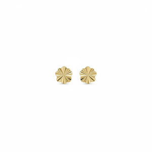 18K Gold Earrings with Small Flower Design
