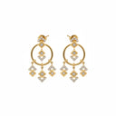 18K Gold Earrings with Circle Design