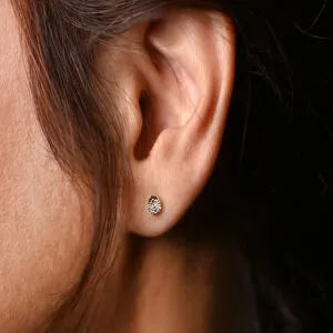 18K Gold Earrings with Sunrise Design
