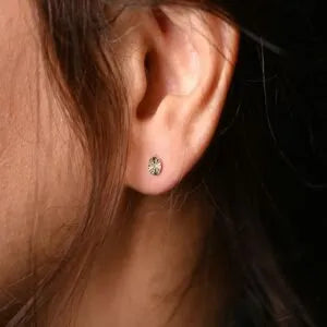 18K Gold Earrings with Shiny Design