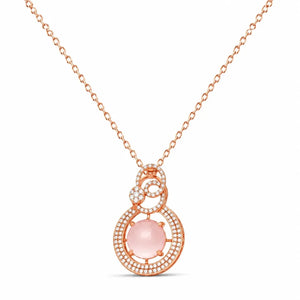 18K Diamond Necklace with Circular Design
