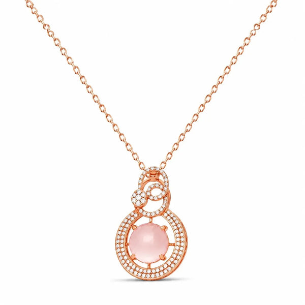 18K Diamond Necklace with Circular Design