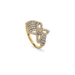 18K Gold Ring with Flower Design