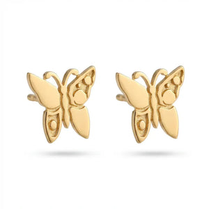 18K Gold Earrings with Butterfly Design