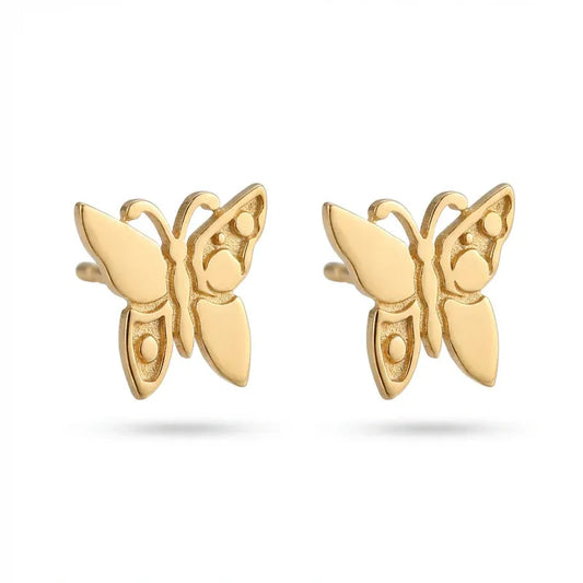 أقراط عيار 18 بتصميم فراشة