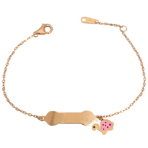 18K Gold Kids Bracelet with Turtle Design