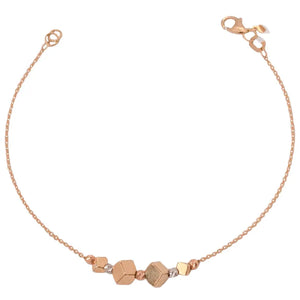18K  Chain Bracelet with Geometric Cubes Design