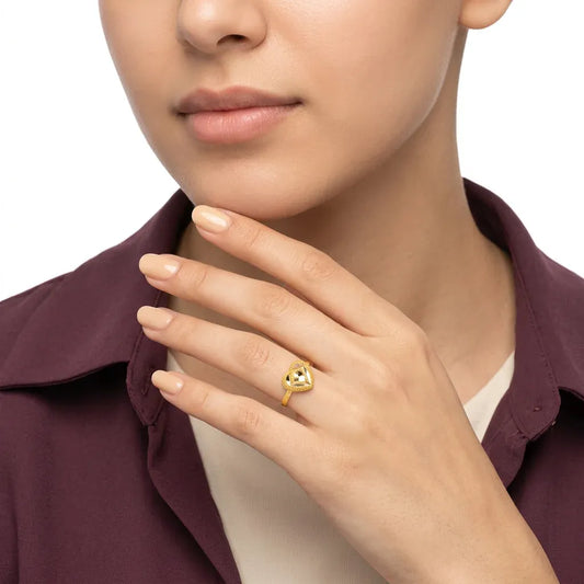 خاتم عيار 21 بتصميم قلب