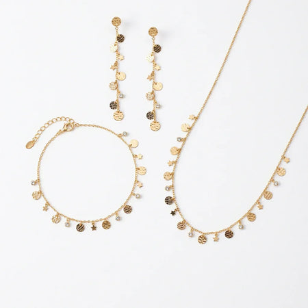 18K Gold Half Set with Assorted Pendants Design