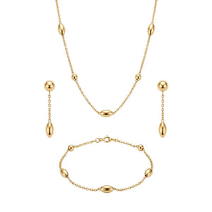 18K Gold Half Set with Beads Design