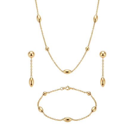 18K Gold Half Set with Beads Design