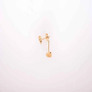 18K Gold Earrings with Heart Design