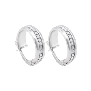 18K White Gold Earrings with Geometric Circular Design