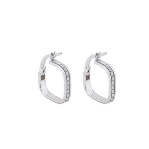 18K White Gold Earrings with Geometric Design
