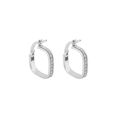 18K White Gold Earrings with Geometric Design