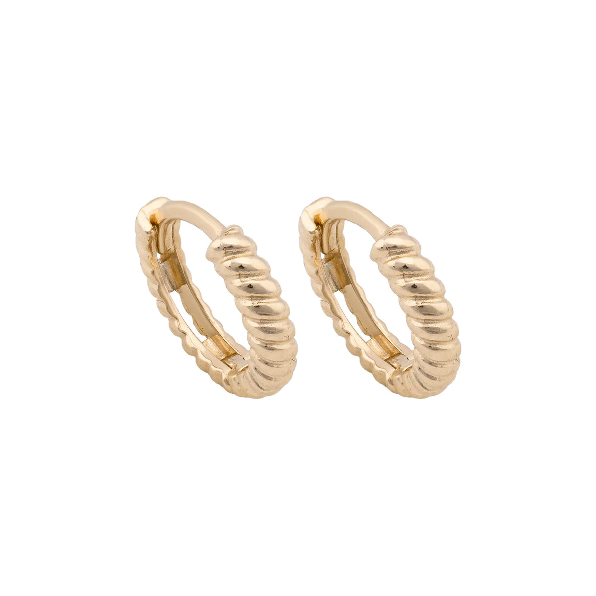 18K Gold Earrings with Braided Design
