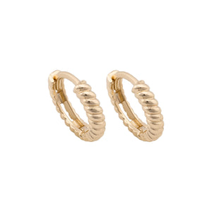 18K Gold Earrings with Braided Design