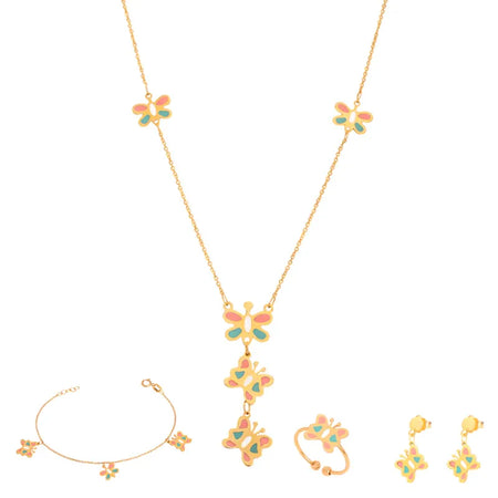 18K Gold Set Butterfly For Kids