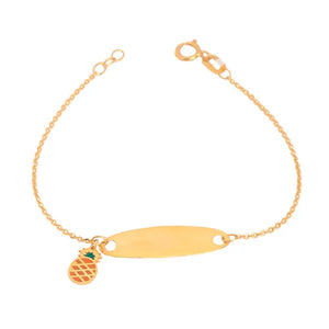 18K Gold Kids Bracelet with Pineapple Design